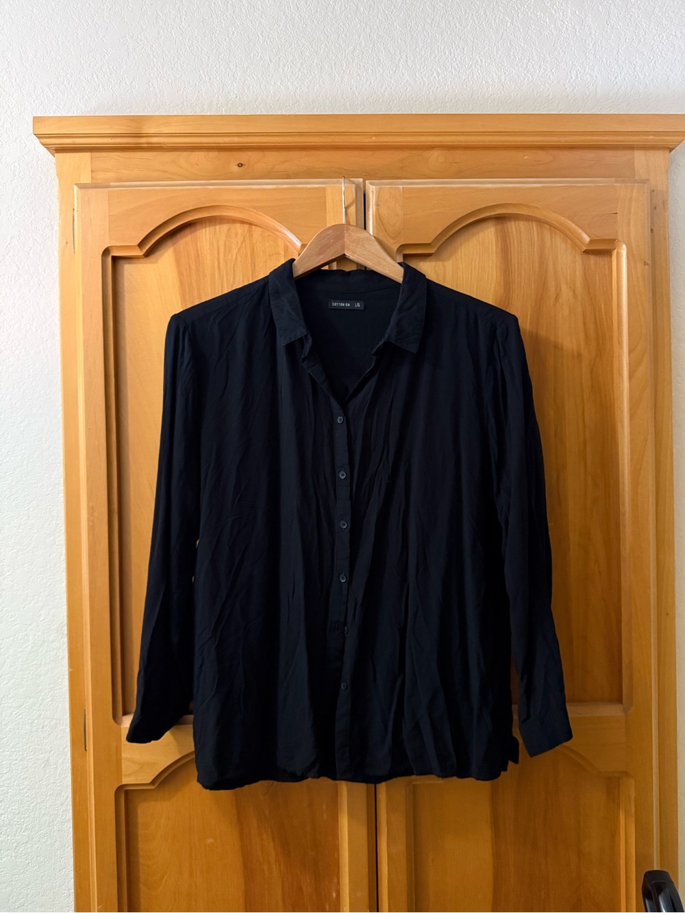 Cotton On Black Relaxed Button-Down Shirt